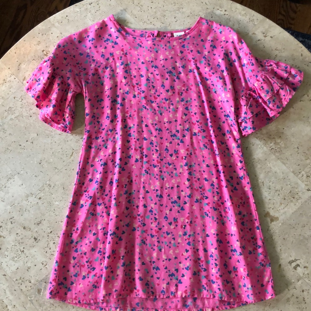 Gap dress - pink with hearts - small